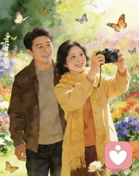 二十岁的热烈，四十岁的从容，
原来最好的爱情保鲜剂，
从来不是刻意的浪漫，
而是你愿意陪我在岁月里慢慢走，
我愿意和你在烟火里守着初心。
蝴蝶还在花丛里翻飞，就像我们初见时的心跳。配图