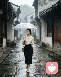 雨天路滑，意外跌坐不过片刻，
起身昂首，步伐未乱。
不必在意旁人目光，
从容起身的样子，
远比完美无缺更动人。配图