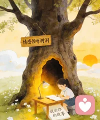 用耳朵拥抱你的世界，用耐心抚慰你的灵魂，倾听，是我给你最深情的陪伴。配图