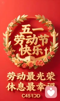 五一节快乐！祝福所有给力的友友们，天天开心没烦恼，快乐幸福活到老！配图