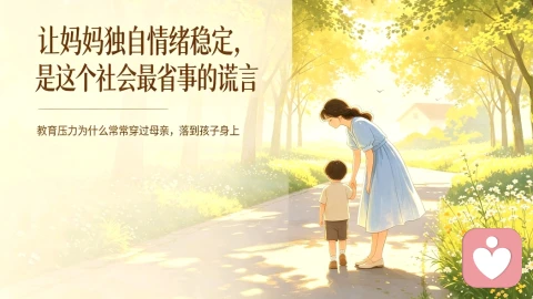 让妈妈独自“情绪稳定”,是这个社会最省事的谎言——教育压力为什么常常穿过母亲,落到孩子身上