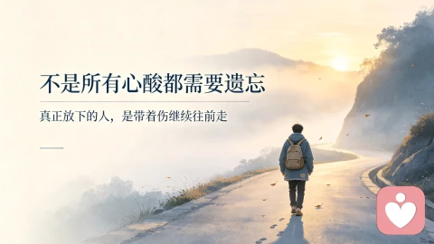 不是所有心酸都需要遗忘，真正放下的人，是带着伤继续往前走
