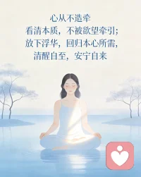 看清本质，不被欲望牵引；放下浮华，回归本心所需，清醒自至，安宁自来。❤️配图