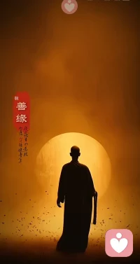 宇凡躬身问佛何为善缘，守保尔初心修身自愈，怀仁行善渡己渡人，于落日尘途静待缘来。配图