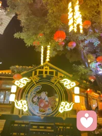 柳青灯树祈福赋！
 
津门杨柳青古陌，夜色垂空，长衢铺锦。千树缀灯，繁光错落，朱红祈愿绦带缠枝，彩盏玲珑悬于枝杪，流辉漫染青砖巷陌。
 
瞻彼嘉树，枝分万缕，一绳一笺，皆藏游人寸心。朱帛垂垂，书世间期许；花灯灼灼，映眼底温柔。往来行客驻足瞻望，或抬眸轻诉心事，或静立安敛愁怀。平日缠身之焦虑、郁结于心之烦忧，遇此满树柔光，皆徐徐消融。
 
树承人间万般祈愿，灯载众生细碎温柔。不必求仙问道以解心扰，只凭一巷灯火、满枝祈语，便可抚慰浮躁灵魂。光影流转之间，人心自归平和；红绦轻摇之际，执念渐作轻烟。
 
儒者观此，知寻常烟火最能安身；道者观此，悟心绪当如灯影舒展；释者观此，明接纳自身烦忧便是解脱。如柳七流连市井，不困于俗世桎梏，乐于观览人间烟火温柔，以平和之心接纳众生心事，以眼底温柔传递治愈力量。
 
灯树无言，却收纳万千心绪；古巷无声，可容纳所有悲欢。人立光下，与满枝期许对望，方知治愈从来不在远途，只在眼前这一片人间暖色。愿执灯树下之人，皆可卸下心头重担，存一份松弛自在，携一身清宁归途，岁岁常安，万事纾怀。配图