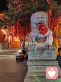 杨柳青阁香庙夜色沉静，彩檐石狮、香火古殿自成一方安稳场域。心理学中，环境的厚重仪式感能锚定涣散心绪，消解内心内耗。世人携迷茫前来，借古寺氛围梳理杂念，不必执着求福，仅静坐观灯，便可与自我和解，千年古建，是天然治愈心灵的空间。配图
