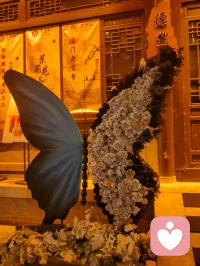 青石板铺展流动光影，游鱼逐光、莲荷静绽，立体彩蝶灯栖于巷侧。心理学提出，动态柔和的视觉画面可分散精神焦虑，使人从繁杂思绪抽离。缓步踏过流光，视线随锦鲤轻游，紧绷心绪慢慢松弛，虚实相融的夜景，成为治愈心灵的温柔容器。配图