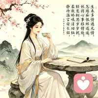 生来多情遇无情，
怎堪痴恨绊逍遥。
休将心事移情处，
暗惹相思岁岁扰。
 
轻敛娇嗔消旧恼，
柔收决绝寄清遥。
从今温言安私念，
静待流年岁月韶。配图