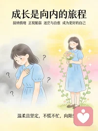 在成长路上，我们总习惯向外寻求认可，却常常忽略向内关照自己。其实真正的成长，不是变得无坚不摧，而是学会接纳情绪、正视脆弱，在一次次迷茫与自愈中慢慢清晰方向。每一次觉察、每一次坚持，都是在成为更好的自己。愿我们都能温柔且坚定，不慌不忙，向阳生长。
 
#个人成长 #心理成长 #给力心理配图