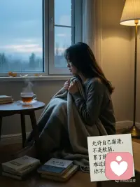 “允许自己崩溃，不是软弱。累了就歇一歇，难过就哭一场，你不用一直坚强。”——今天对来访者说的话，也送给我自己，和每一个正在努力生活的人。