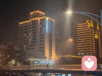 深夜未眠，有人懂你。风雪再大，有我陪你。
 此刻的你，也在看这场雪吗？是刚结束忙碌的工作，还是正对着窗外发呆？不妨说说，你今天的心情，像这雪一样轻，还是像夜一样沉？配图