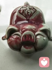 憨态可掬，钧瓷🐖