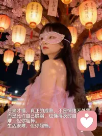 后来才懂，真正的成熟，不是情绪不外露，而是允许自己脆弱，也懂得及时自愈。生活很难，但你超棒！