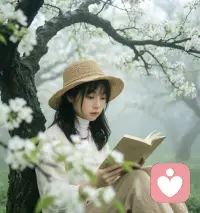 唯美的花瓣，清晰如昨晚的梦
树干的纹理，刻着春天的掌纹
你坐在雨雾里
宽檐帽遮住半张侧脸
浅色的衣摆，和梨花一同呼吸
书页上的字，被氤氲的水汽晕开
分不清哪句是文字
哪句，是春天写给你的私语
