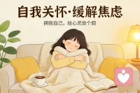 📚 真正的自我关怀，不是逃避问题，而是学会 “允许自己不完美”✨。
3 个超实用小技巧帮你缓解焦虑，亲测有效哟：
① 每天留10分钟“无目的时间“，只做让自己放松的事；
② 把“我必须做到”换成“我可以尝试“，减少心理压力；
③ 记录3件当天发生的 “小确幸”，积累积极能量，再小的改变都值得被看到。配图