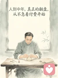 人到中年，真正的翻盘，从不急着付费开始
 
人到低谷的时候，人最容易陷入一种心理执念：
 
总想着找一门手艺、一条捷径、一个项目，来快速翻盘人生。
 
看到别人轻松逆袭、零基础暴富，心里就愈发焦虑，总想抓住一根救命稻草。
 
学手艺、谋出路、想翻身，本身没有错。渴望变好、不甘平庸，是成年人最珍贵的底气。
 
但大多数人的翻盘失败，不是不够努力，而是太着急通过“付费”换取安全感。
 
刷到一门看似简单的手艺，听到一句“零基础可学、越老越吃香”，就立刻心动。
以为交了学费、报了课程，人生就能自动翻盘，困境就能迎刃而解。
 
这是低谷期最致命的心理陷阱。
 
所有看似轻松的赚钱手艺，都藏着别人没告诉你的沉淀。
入门简单，精通很难；看着体面，熬过枯燥的人寥寥无几。
 
就像面塑这门手艺：
随手捏一个小花、小摆件，人人都能学会，是入门；
把控比例、调色、细节、质感，做出能变现、被人认可的作品，需要日复一日的静心练习。
 
世上没有哪门技能，是交钱三天就能速成、立刻变现的。
 
成年人最清醒的认知：能自学的，绝不先付费；能试错的，绝不盲目投入。
 
真正想翻身的人，拼的不是谁交的学费多，而是谁的心态稳、谁的沉淀久。
 
焦虑的时候，我们总喜欢向外求：求项目、求捷径、求贵人、求课程。
可真正的破局，永远是向内求：求耐心、求专注、求沉淀、求稳心。
 
中年人的底气，从来不是一夜暴富的运气。
是认清现实之后，不浮躁、不跟风，低成本试错，慢慢来沉淀。
 
不被营销焦虑裹挟，不被速成神话洗脑。
先自己打磨，再谈结果；先默默练习，再期待收获。
 
生活真正的翻盘逻辑很简单：
稳住心态，减少冲动，戒掉急功近利，把时间花在踏实的成长上。
 
慢慢来，稳一点，
就是低谷人生最好的逆袭。