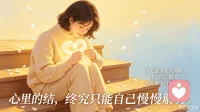 心里的结，终究只能自己慢慢解开。不必强求他人理解，忠于内心感受，好好善待自己就够了。配图