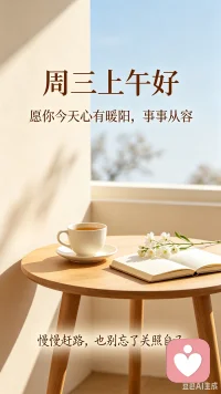 周三上午好✨
很多时候，我们总急着寻找一个确定的答案。
可人生没有标准答案，那些遇见的人、经历的事，无论好坏，都是帮我们认识自己的镜子。
不必强迫自己立刻想通，允许情绪慢慢沉淀，好好关照内心，就是今天最重要的事。