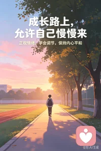 心若向光，无畏长路。
接纳情绪，善待自己，慢慢走，终会抵达内心的平静。
关注心理健康，关照内心成长✨
#德育心理 #心理健康教育