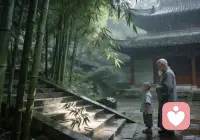 深山古寺里，住着一位老禅师和一个小沙弥。
小沙弥总为琐事烦恼：昨日扫落的枯叶，今日未诵完的经文，施主一句无心的话语，都在他心里盘桓不去。他日日愁眉不展，觉得心被万般琐事缠缚，不得安宁。
一日雨后，小沙弥望着庭院中被风拂动的竹影，一遍遍地扫过青石台阶，却半点尘埃也未扫去。他越看越焦躁，起身要去砍断竹子，被老禅师拦了下来。
老禅师指着竹影问：“你看这竹影，日日扫阶，可曾扫去一粒尘？”
小沙弥摇头：“不曾。”
老禅师又问：“那竹影可曾因扫不净尘埃，而停了摇曳？”
小沙弥默然。
老禅师缓缓道：“竹影无心扫阶，只是风动竹摇，影自落地，它不住扫尘之念，不住得失之心，故而自在。人心亦如竹影，世事如阶上尘，念头来时如影过，去时不留痕。应无所住，而生其心，不是要你抹去所有念头，而是念头生起不执着，烦恼过境不滞留。”
小沙弥望着晃动的竹影，忽然明白：烦恼本如竹影，看似扰人，实则虚空，只因心有所住，才成缠缚。心若不住，万般过往，皆如竹影扫阶，过而无痕，心自清明安然。
自此，小沙弥再遇烦心事，只当竹影过阶，心无挂碍，日日自在欢喜。