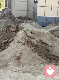 小区开始安煤气了，紧张的施工中，出门有些“困难”。配图