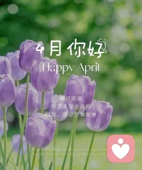 三月再见，四月你好！
好好生活，慢慢相遇
希望四月，一切安好
愿每一天都承载着温暖和健康配图
