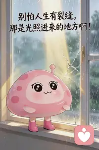 不必追求完美无缺。接纳生命中的伤痕与缺憾，它们不是终点，而是希望的入口。每一次破碎，都可能迎来新的光亮。配图
