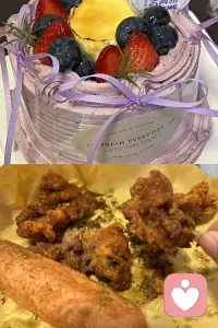 那些被投喂的温柔瞬间，也藏着胃的小脾气✨

我说“饿了，没吃晚饭”，生活的小确幸就踩着小碎步奔来——
裹着蓝莓奶油香的蛋糕，裹着孜然热气的炸物，把所有的疲惫都揉进了甜与咸里。
可胃却悄悄闹起了小脾气，像是在说：“这份偏爱，我有点受宠若惊啦。”

其实生活从来都这样，那些突如其来的甜与暖，会带着一点笨拙的小代价。
就像被温柔接住的瞬间，连胃都忍不住要为这份幸福，撒个娇、闹个小别扭。
没关系呀，慢慢消化这份偏爱，也好好安抚闹脾气的胃。
毕竟被惦记着、被投喂着的时刻，本身就是生活最软的糖。
今晚的温柔和小负担，都好好收下啦。配图