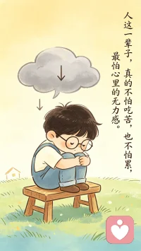 这篇短文，献给“火炮”及跟他感同身受的人。
人这一辈子，真的不怕吃苦，也不怕累，最怕心里的无力感。
这种无力感，是心里有话，却无处可说。
心里压着一堆事，看看身边，却找不到一个真正懂自己的人。
更怕关心自己的人担心。
所有情绪只能往心里咽，却还要装作没事人，一个人默默难受，心里越憋越累，越熬越心酸。
这种无力感，是想帮忙，却无能为力。
明明心里很在乎，明明很想出力，奈何能力有限，条件所限，只能看着、干着急。那种有心无力的愧疚，比干活累十倍、百倍。
辛苦累的是身体，无力磨的是人心。
身体累，休息几天就能缓过来。
心里一旦凉了，真的很难再暖回来。
人活着，不怕一路风雨，就怕心里无人依靠，遇事没有底气。
愿往后余生，大家都能少一点无力，多一点底气。
能有人懂你的不容易，你也有能力护住自己在乎的人。配图