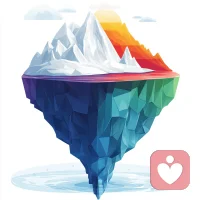 这张图，完美诠释了心理学里最经典的冰山理论：
 
我们日常看到的“自己”——
情绪、行为、选择、表现，只是浮在水面上的10%冰山；
而真正驱动我们的信念、创伤、渴望、潜意识，都藏在水下90%的巨大山体里。
 
- 你莫名的焦虑，可能是童年未被看见的需求在呐喊
- 你反复的内耗，也许是潜意识里对“被认可”的执念
- 你看似冲动的决定，藏着过往经历刻下的行为模式
 
很多时候，我们只盯着水面上的“问题”焦虑，却忘了去探索水下的根源。
真正的成长，从来不是强迫自己“变好”，而是带着好奇，去看见、理解、拥抱那片藏在深处的自己。配图