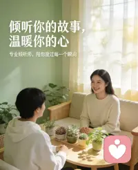 专业倾听｜情绪陪伴｜温柔治愈

• 你说，我听，一直都在

• 不评判，只倾听，做你的情绪树洞