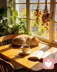 正午的阳光漫过窗台，把疲惫轻轻晒软。给心灵放个中场假，偷来片刻松弛与治愈✨配图