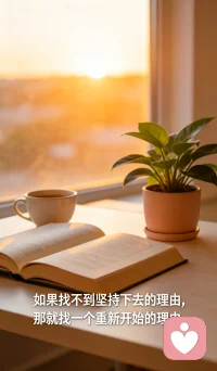 如果找不到坚持下去的理由，那就找一个重新开始的理由。配图