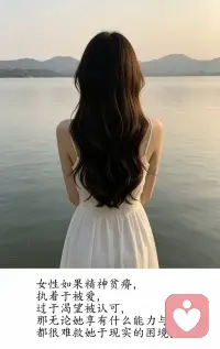 女性如果精神贫瘠，执着于被爱，过于渴望被认可，那无论她享有什么能力与资源，都很难救她于现实的困境。配图