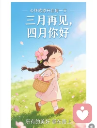 三月再见，四月你好。愿春风善待每一个认真生活的人，愿一切美好不期而遇。配图