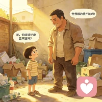 今天听到邻居家的小孩问他爸爸；“爸，你收破烂废品不脏吗？”
爸爸：“但我赚的钱不脏啊！”
听听，是不是教科书级的回答啊？
但不知道孩子能不能听懂，毕竟他们还是五六岁的年纪。配图