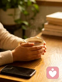 午后放下手机，专心品茶或咖啡，感受香气。下班路上买束花，或绕道看看夕阳。晚上不看负面新闻，而是翻几页喜欢的书或看一部治愈的纪录片。配图