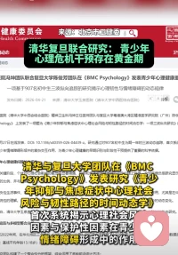 💢💢💢青少年心理危机干预有黄金期🌟请学校和家都重视起来，多关注青少年的心理变化。如有问题，早发现早干预让孩子拥有健康身心🌹