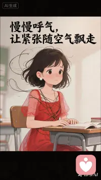 焦虑来袭时，别急着对抗，试试“接地气”的缓解法：先停下手里的事，用5秒深呼吸激活副交感神经——吸气4秒，屏息1秒，呼气5秒，重复3次，能快速让紧绷的神经“松绑”。
若情绪仍翻涌，不妨转移注意力：去阳台吹吹风，摸摸身边的绿植，感受脚踩地面的触感，把注意力拉回当下。焦虑的本质是“对未来的恐惧”，而行动是打破它的钥匙——哪怕只是整理桌面、做10个开合跳，也能让大脑从“灾难想象”中抽离。