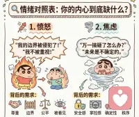 情绪没有好坏之分，它们只是传递信息的信使，带着你潜意识里的渴望，拼命“敲心门”想让你听见

​所以，没有坏情绪，只有未被满足的需求。配图