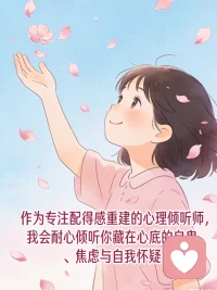 你是否常常陷入这样的内耗：
得到偏爱时，总觉得自己不配；
抓住机会时，反复怀疑自己不够好；
拥有幸福时，不敢坦然享受，总怕转瞬即逝；
面对夸奖与认可，第一反应是推脱，觉得自己担不起这份肯定。
 
我们总在拼命努力，却忘了停下来问问自己：
为什么明明已经足够优秀，却始终不肯认可自己的价值？
为什么习惯把最好的留给别人，却对自己百般苛刻？
为什么明明值得被爱、被善待、被成全，却始终活在“我不配”的枷锁里？
 
这不是你的错，只是你弄丢了属于自己的配得感。
 
配得感，是心底最笃定的自我认可，
是相信自己值得拥有世间所有美好：
值得被温柔以待，值得拥有顺遂的生活，
值得抓住每一个属于自己的机会，
值得坦然接受爱与善意，值得活成自己喜欢的模样。
 
作为专注配得感重建的心理倾听师，
我不会讲空洞的大道理，也不会给你生硬的评判，
我只是你最安心的倾听者，陪你慢慢剥开内心的枷锁。
 
我会耐心倾听你藏在心底的自卑、焦虑与自我怀疑，
陪你梳理那些让你否定自己的过往与执念，
帮你看见自己的闪光点，接纳自己的不完美，
一点点打破“我不配”的思维牢笼，
重新建立对自我价值的笃定认知。
 
你生来就值得，无需向任何人证明，
不必因为过往的遗憾否定现在的自己，
不必因为别人的眼光贬低自身的价值，
你足够好，你配得上一切温柔与星光，
配得上稳稳的幸福，配得上毫无保留的爱。
 
在这里，放下所有的自我苛责与不安，
我会陪着你，慢慢找回丢失的配得感，
学会坦然接纳自己，勇敢拥抱属于你的美好，
让每一份温柔与幸运，都能心安理得地落在你身上。
 
从此，不自卑、不内耗、不将就，
笃定地相信：我值得，我本就值得。