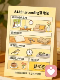 焦虑到心慌  胸闷  睡不着？
越想控制越乱，越安静越胡思乱想？
今天分享5个咨询师常用的零成本居家缓解法，不用花钱，在家就能做。
1. 478呼吸法
用鼻子安静吸气4秒，屏住7秒，嘴巴缓慢呼气8秒。
重复3～5轮，心率会明显降下来，焦虑感立刻缓解。
​
2. 54321 grounding 落地法
说出眼前看到的5样东西→摸到的4样→听到的3种声音→闻到的2种气味→1种感觉。
快速把你从“胡思乱想”拉回现实，专治失控、恐慌。
​
3. 书写情绪排毒
拿张纸，想到什么写什么，不用逻辑、不用好看。
把脑子里的焦虑倒出来，大脑就不会一直“循环播放”。
​
4. 10分钟原地轻运动
不用剧烈，原地踏步、伸展、甩手都行。
身体动起来，皮质醇下降，情绪会立刻松快很多。
​
5. “十分钟承诺法”
告诉自己：我只焦虑10分钟，定好闹钟。
时间一到就强制停止，去喝水、洗脸、换场景。
很多焦虑，都是因为我们“允许自己一直想”。

如果你经常焦虑、失眠、内耗严重，
甚至影响工作和生活，别硬扛。
心理问题不是矫情，及时调整才是对自己负责。