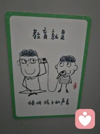 今天去幼儿园做体检，看到幼儿园的厕所门板上的图片，很特别!配图