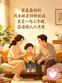家庭幸福从好好说话开始，愿每个人都有一个幸福的家！