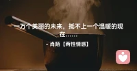 ☘️一万个美丽的未来，
     抵不上一个温暖的现在…配图