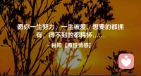 ☘️愿你一生努力，一生被爱，想要的都拥 
有，得不到的都释怀…配图