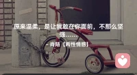 ☘️原来温柔——
      是让我敢在你面前，
        不那么坚强……