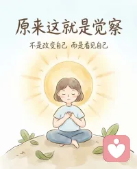 真正的觉察   并不是“做得更好”
而是意识开始看见自己在运作
它终止的是“认同”
愤怒来了  焦虑出现  羞愧在身体里扩散
如果没有觉察  它们会自动接管方向盘
你会跟着走  跟着反应  跟着后悔
但当意识能看到这一切正在发生——自动模式被打断
从“我就是这样”变成“哦，这是一个模式”
当模式被看见，它就不再那么牢固
       
很多人追求平静
但平静不是目标  清醒才是
清醒意味着：
念头很多   但不被卷走
情绪波动   但不被吞没
反应出现   但可以暂停
你不需要完美   你只需要看见配图