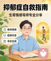 抑郁症自救首先要接纳情绪，不强迫自己坚强，停止自我否定，坚持规律作息，多晒太阳、适度运动，促进情绪改善。及时向亲友倾诉，释放压力，避免独处胡思乱想；若症状严重，务必寻求专业心理疏导或就医，不硬扛，循序渐进就能慢慢走出阴霾。配图