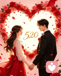 520爱意满溢，愿满心欢喜皆被温柔以待，所爱皆所得，岁岁常相伴💗配图